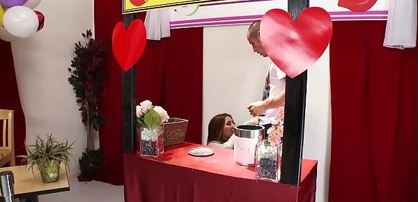  Brazzers - Mommy Got Boobs - Mommy Mans the Kissing Booth scene starring Kianna Dior and Danny Mount